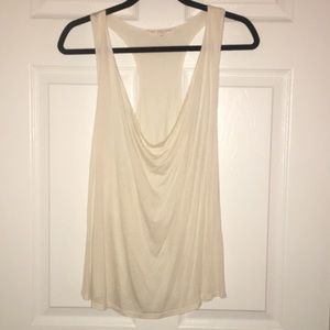 White scoop neck tank top